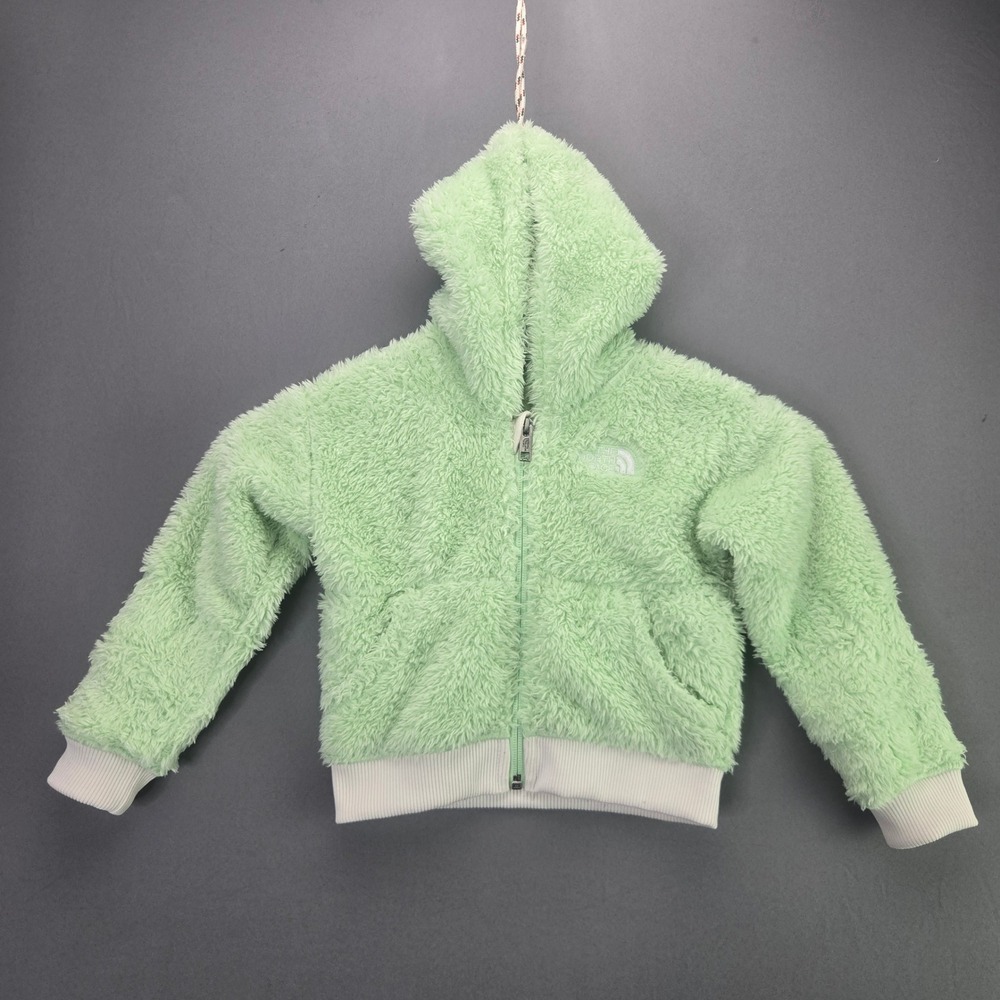 The North Face Oso Hoodie Fleece Jacket 2T Mint Green Full Zip Hooded Soft Warm